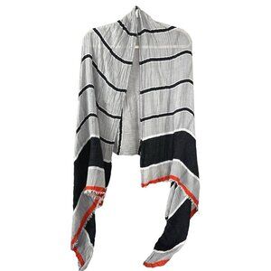 Calvin Klein Striped Scarf Gray Black Orange Indie Sleek Streetwear Chic 64 x 32